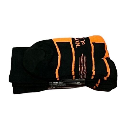 Harley-Davidson Wolverine Black And Orange All Weather Crew Socks, Size L, NWT - Picture 5 of 5